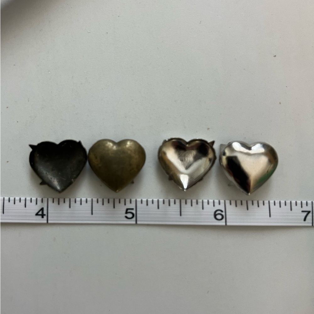 Heart-Shaped Metal Studs for Fabric or Clothing Crafts.